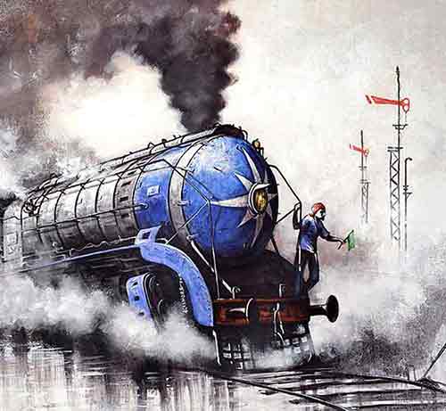 Steam locomotives paintings feature a gallery