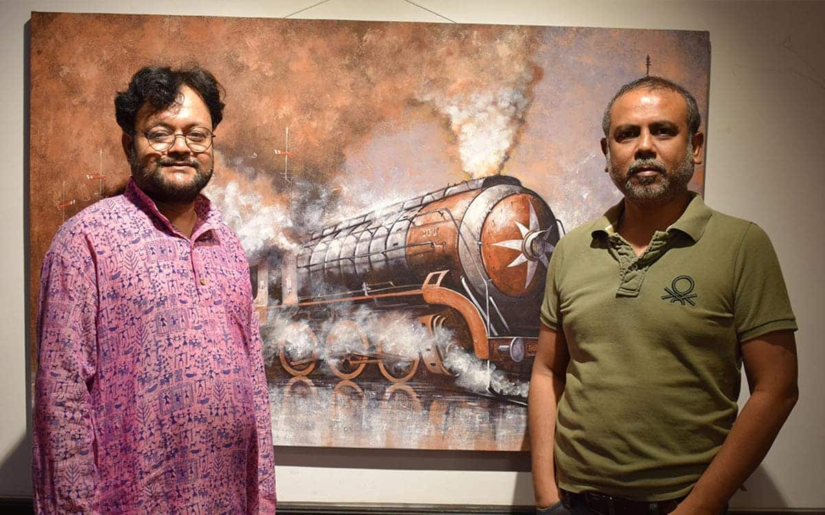 Gautam Mukherjee in the solo show at Jehangir Art Gallery, Mumbai, 2018