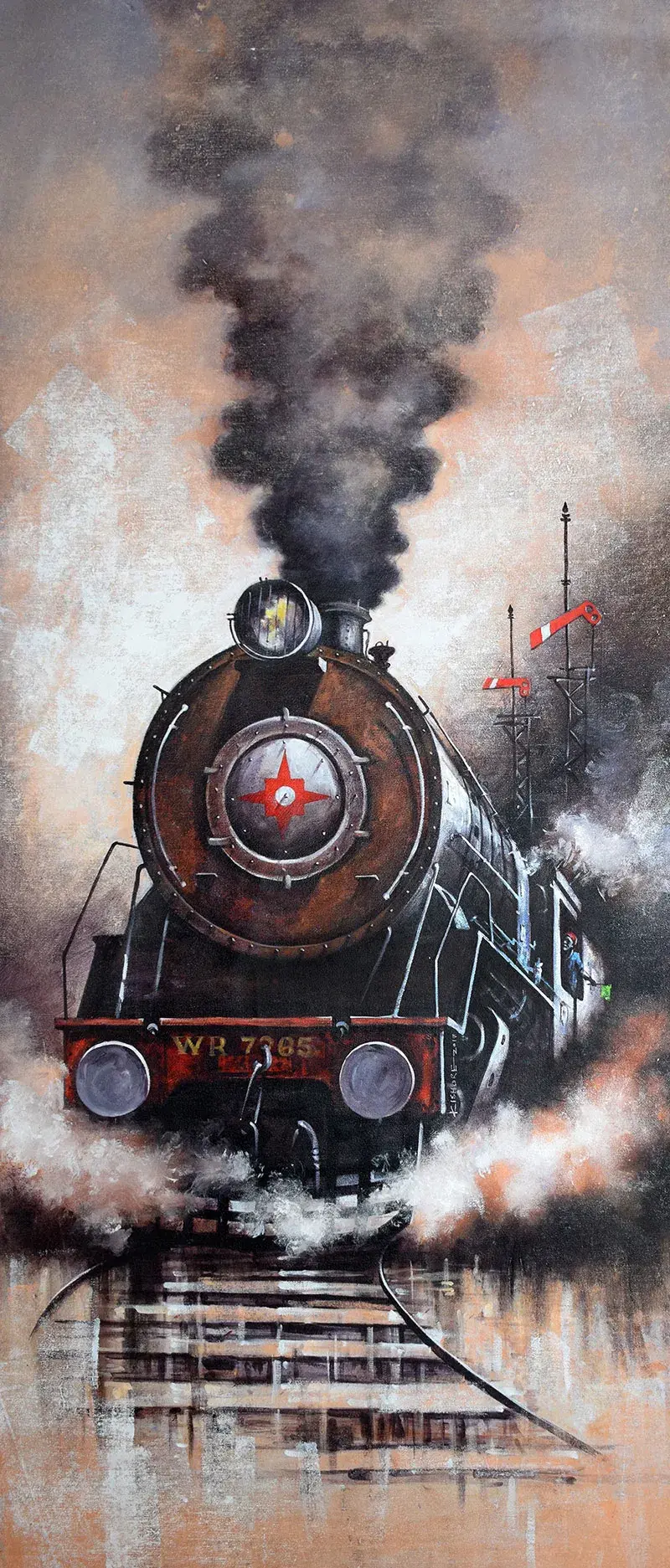 Buy steam locomotive paintings by Indian painter