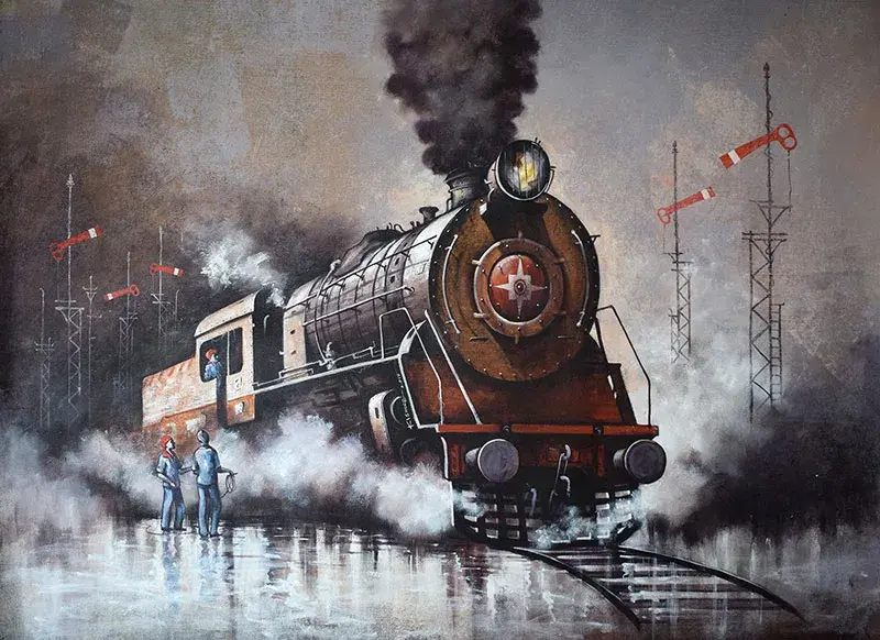 sell Indian steam locomotive paintings