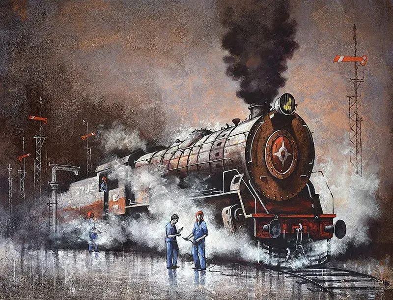 Buy Steam locomotive paintings
