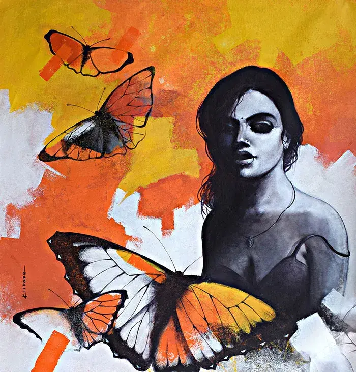 butterfly paintings by kishore pratima biswas