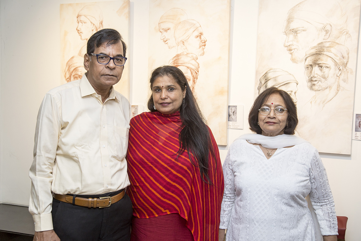 Pradip Chandra and Sujata Bajaj in the solo show by Kishore Pratim Biswas at Jehangir Art Gallery, Mumbai, 2018