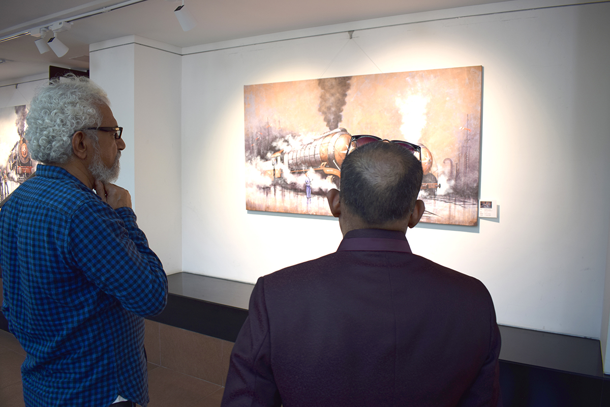Prakash Bal Joshi in the solo show at Jehangir Art Gallery, Mumbai, 2018