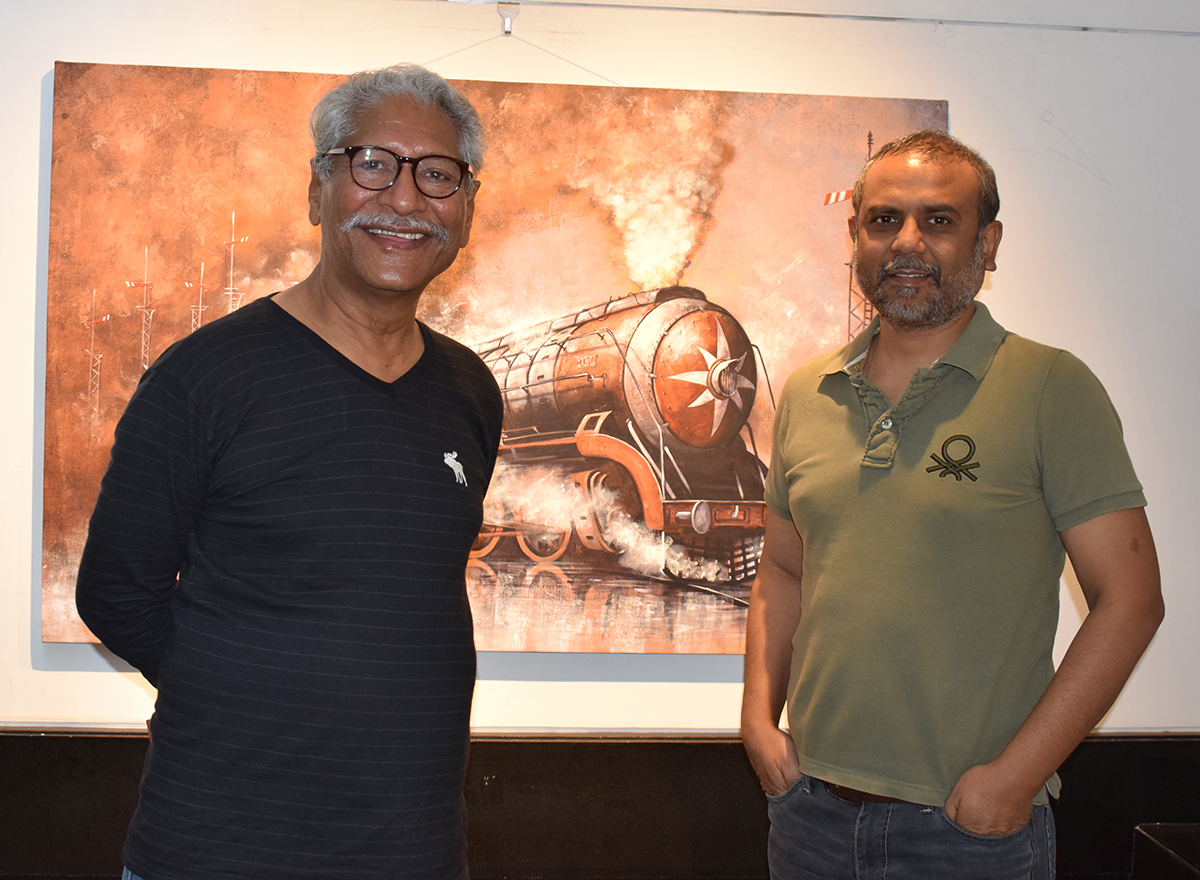 Rajendra Gupta (Indian Actor) in the solo show at Jehangir Art Gallery, Mumbai, 2018