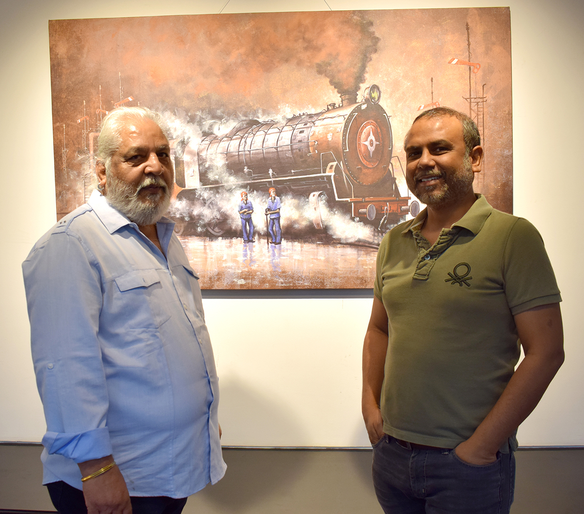 With Chran Shrma in the solo show at Jehangir Art Gallery, Mumbai, 2018