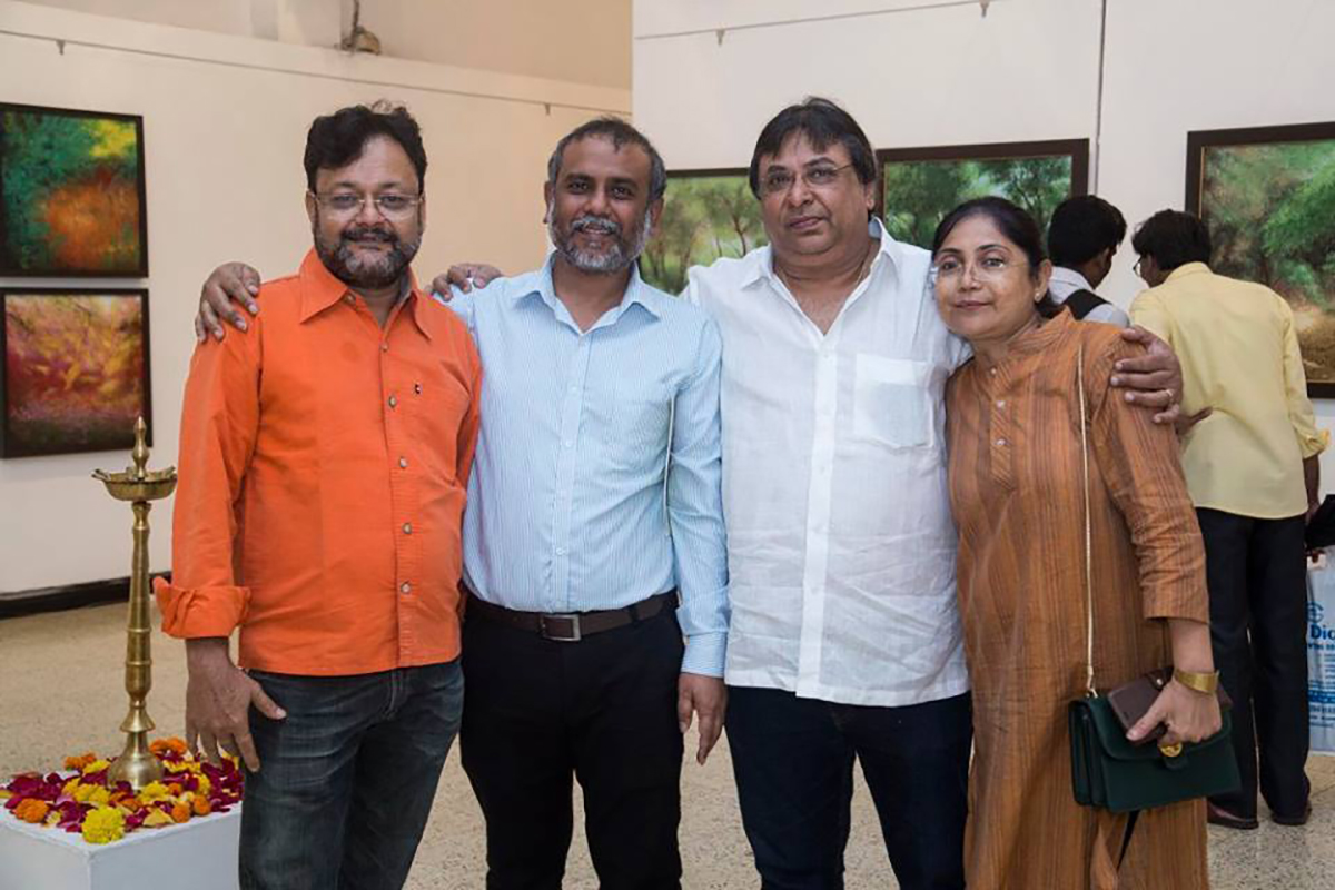 With Gautam Mukherjee and Shalilesh Shath at Jehangir Art Gallery, Mumbai