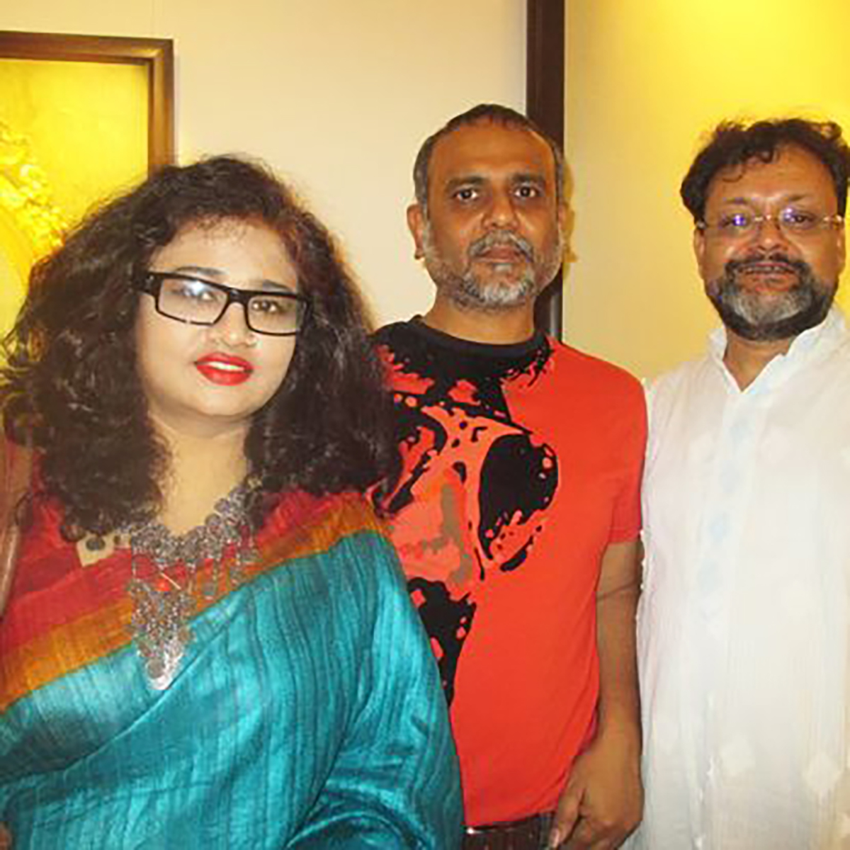 With Mithu Biswas and Gautam Mukherjee at Taj Art Gallery, Mumbai
