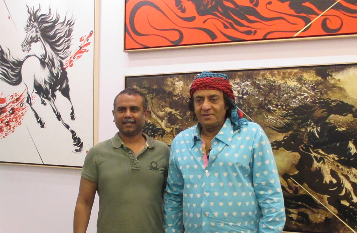 With Ranjit (Bollywood Actor) in the JS Art Gallery, Mumbai, 2014