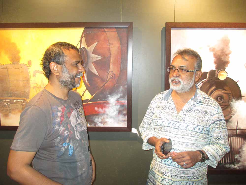 Samir Mondal with Kishore Pratim Biswas at Bajaj Art Gallery in Mumbai